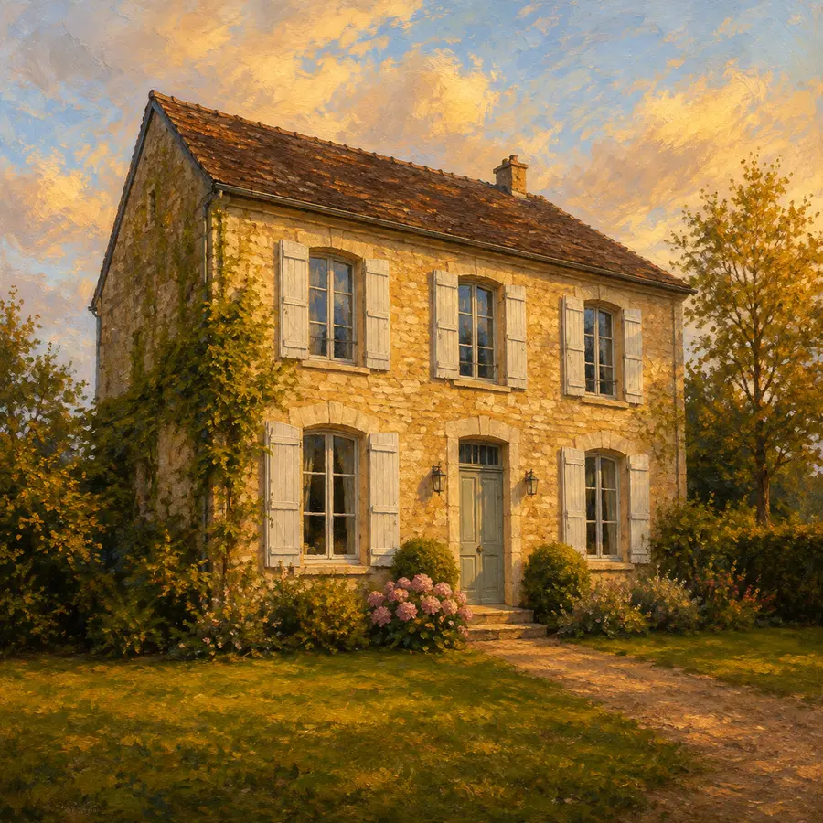 Aperçu du style Peinture à l’huile appliqué à une maison